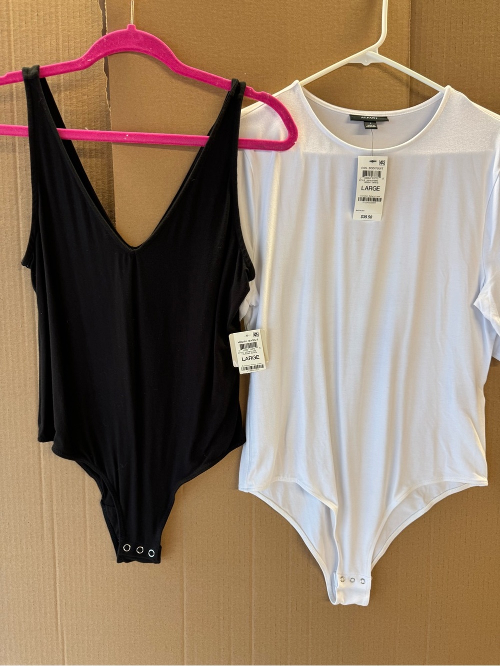 Alfani Black Sleeveless V-Neck Bodysuit and white bodysuit  nwt